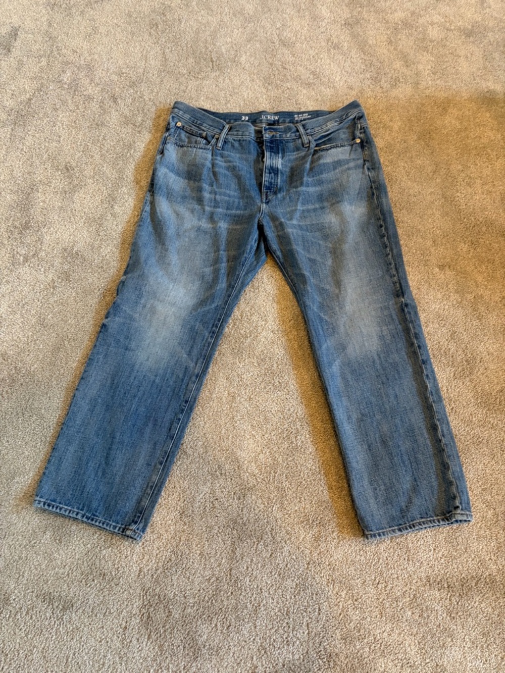 J. Crew Relaxed Straight Jeans in Blue Wash